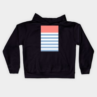 Pink with blue stripe pattern Kids Hoodie